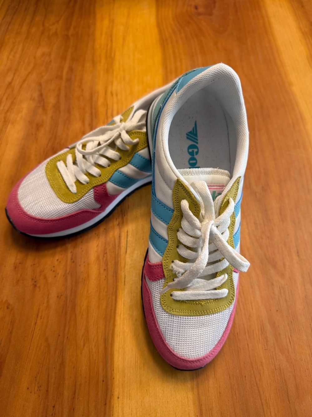Gola Womens Athletic Sneakers in White, Pink, Blue, Yellow